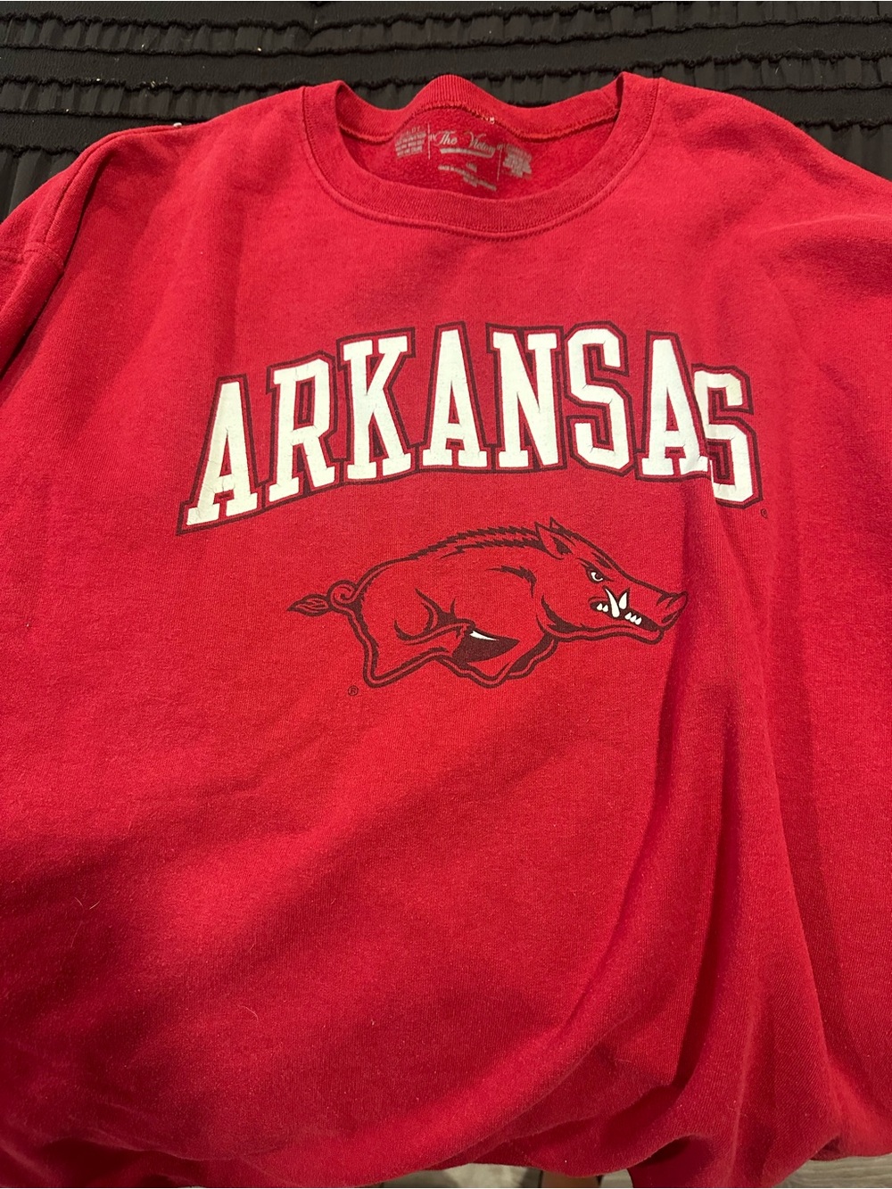 University Graphic Red Crewneck Sweatshirt - Arkansas